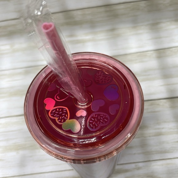 Limited Edition Dunkin Donuts valentine’s pink holographic tumbler - Picture 2 of 5